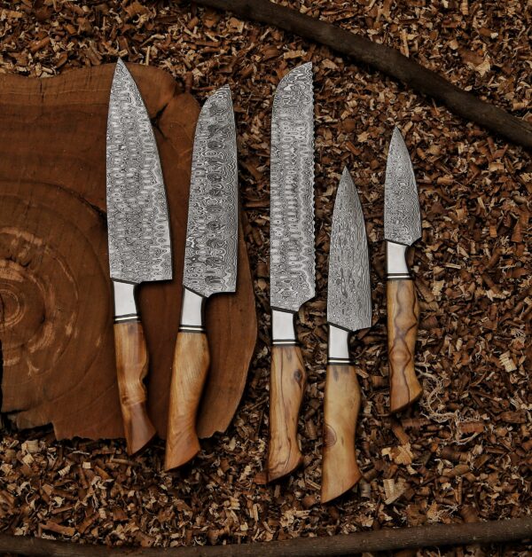 Kitchen Knife Set – 5 Pcs "Light Brown"